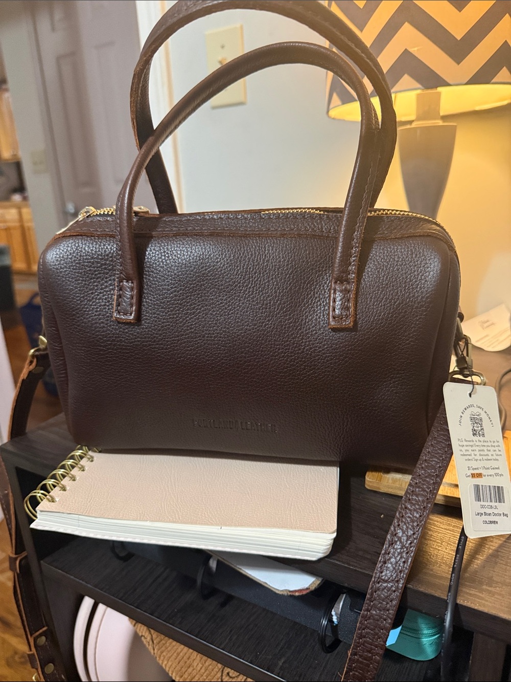 Portland leather premium Sloan bag- large Coldbrew